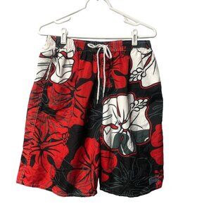 Basix of America Ocean Blue Board Shorts Mens Sz XXL Hawaiian Floral Swim Trunks